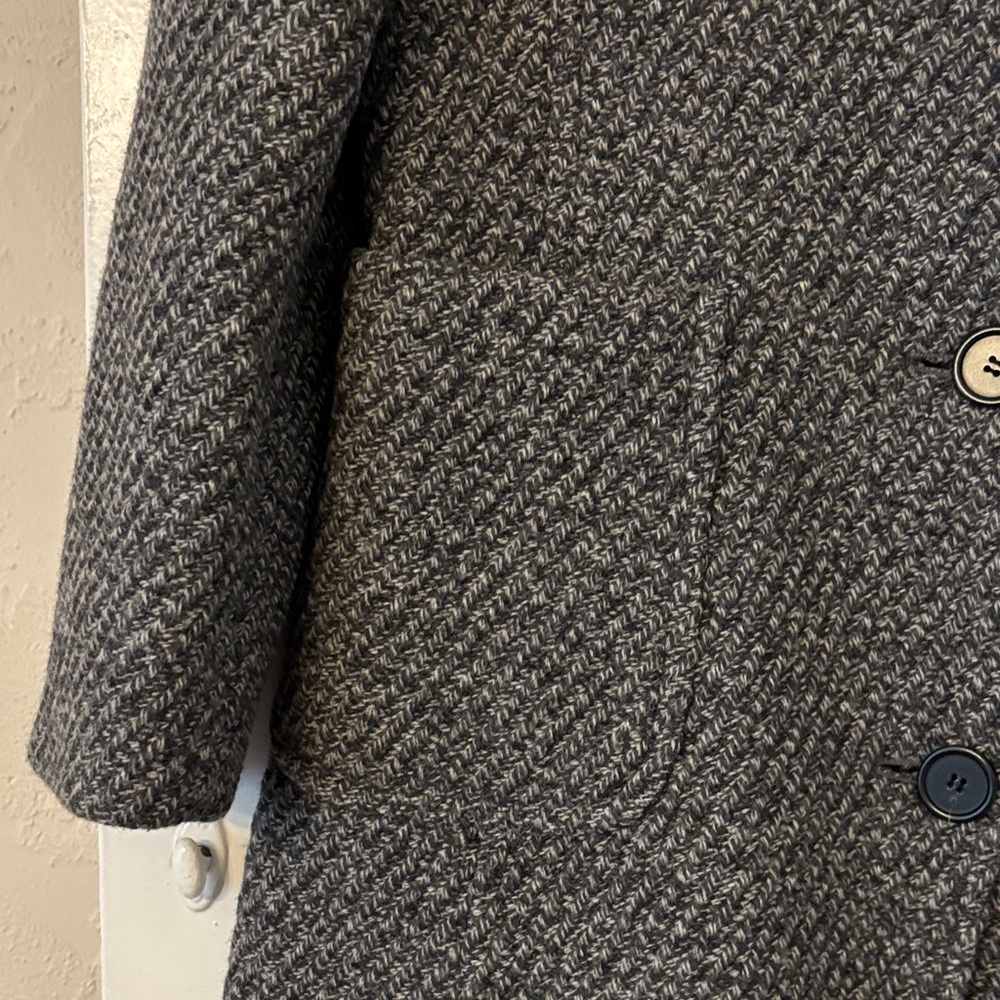 J. Crew Charcoal Textured‎ Pea Coat. EUC - Picture 7 of 10